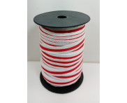 Cadarço 10 mm BIC - Branco / Vermelho - 50 metros